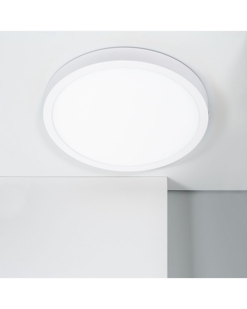 Plafonnier LED 24W Rond Aluminium Ø280 mm Slim CCT Sélectionnable Galán SwitchDimm