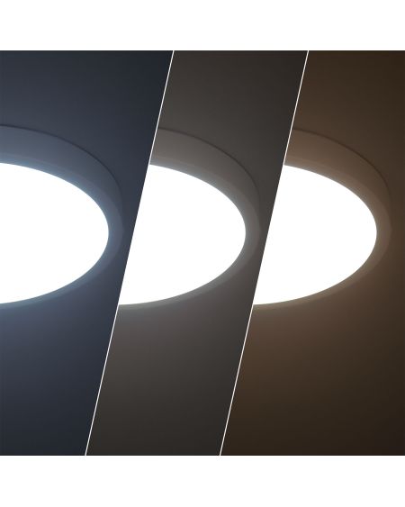 Plafonnier LED 24W Rond Aluminium Ø280 mm Slim CCT Sélectionnable Galán SwitchDimm