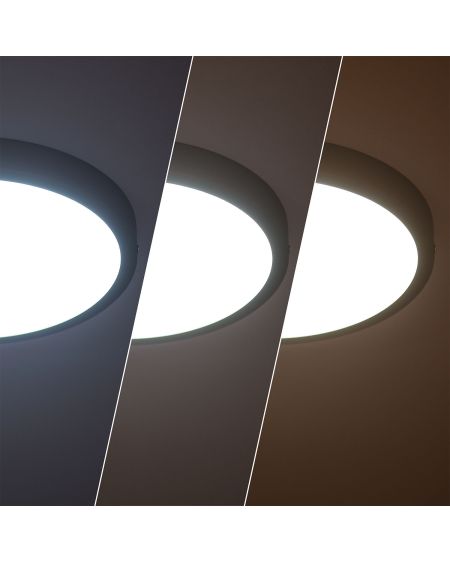 Plafonnier LED 24W Rond Aluminium Ø280 mm Slim CCT Sélectionnable Galán SwitchDimm