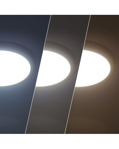 Plafonnier LED 24W Rond Aluminium Ø280 mm Slim CCT Sélectionnable Galán SwitchDimm