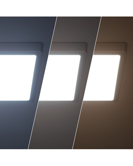 Plafonnier LED Carré Aluminium Slim 24W CCT Sélectionnable Galán 280x280 mm SwitchDimm