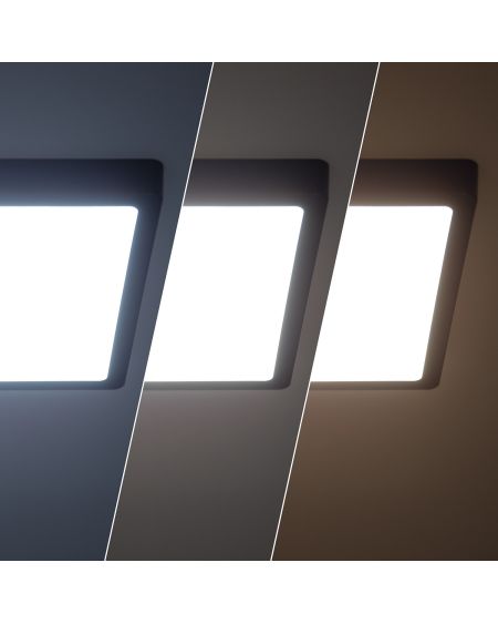 Plafonnier LED Carré Aluminium Slim 24W CCT Sélectionnable Galán 280x280 mm SwitchDimm