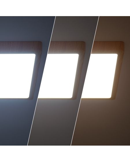 Plafonnier LED Carré Aluminium Slim 24W CCT Sélectionnable Galán 280x280 mm SwitchDimm