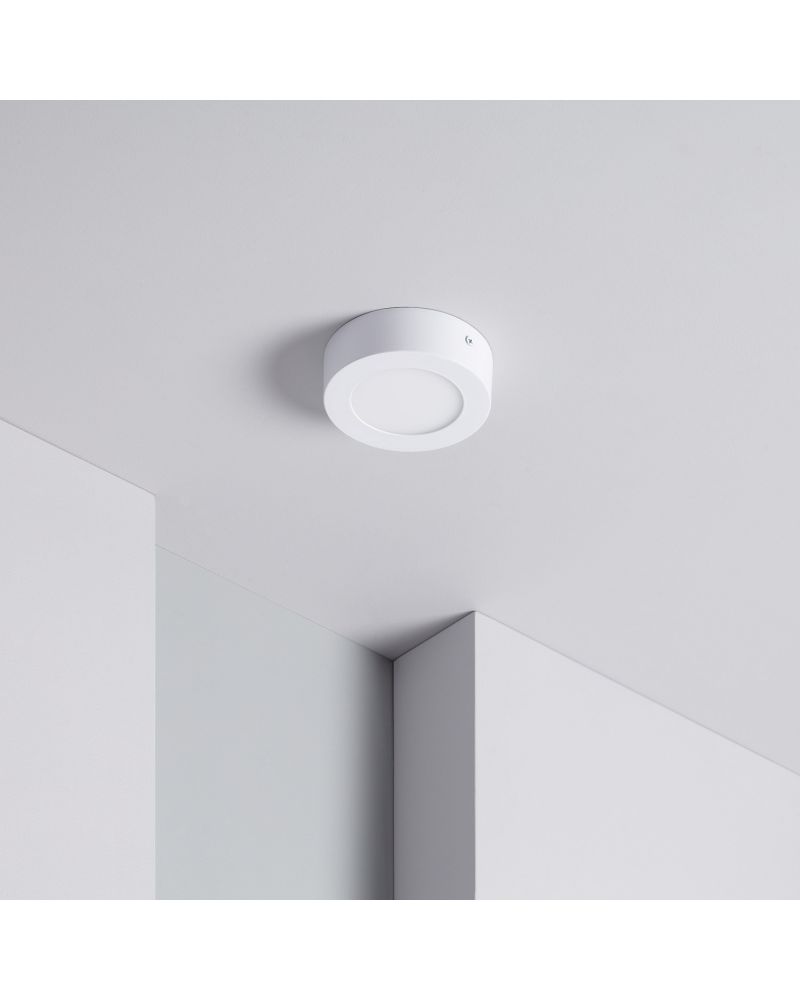 Plafonnier LED Rond 6W SwitchCCT Sélectionnable Ø 120mm Dimmable Compatible avec Télécommande RF V.2