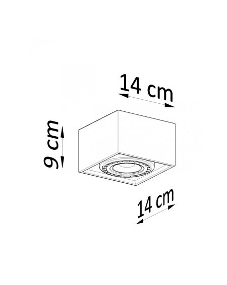 Plafonnier Béton Quatro 1 SOLLUX