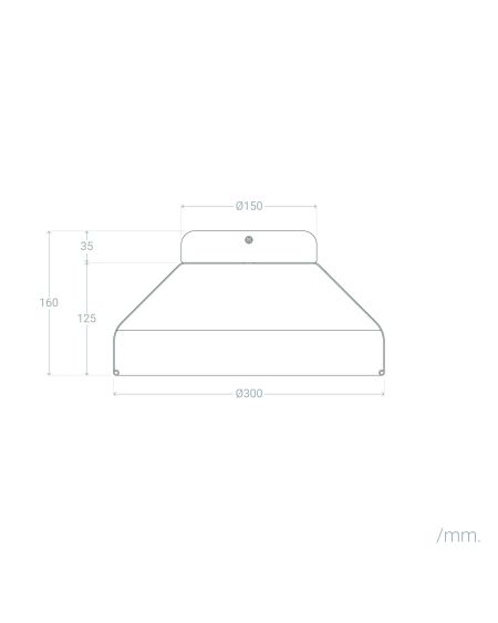 Plafonnier Rond Aluminium et Bois Ø300 mm Hakon