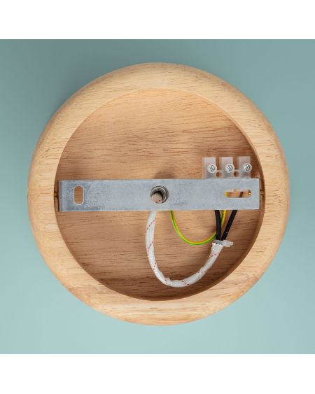 Plafonnier Rond Aluminium et Bois Ø300 mm Hakon