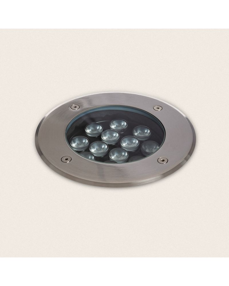 Spot LED Extérieur Solide Encastrable au Sol Inox 12W
