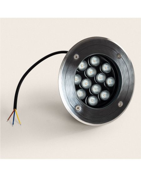 Spot LED Extérieur Solide Encastrable au Sol Inox 12W
