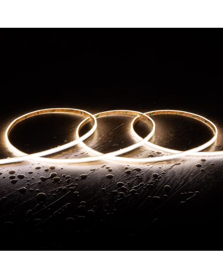 Ruban LED COB 24V DC 385LED/m 5m IP65 CRI90 Super-Étroit Largeur 7mm Coupe tous les 4cm