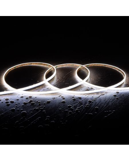 Ruban LED COB 24V DC 385LED/m 5m IP65 CRI90 Super-Étroit Largeur 7mm Coupe tous les 4cm