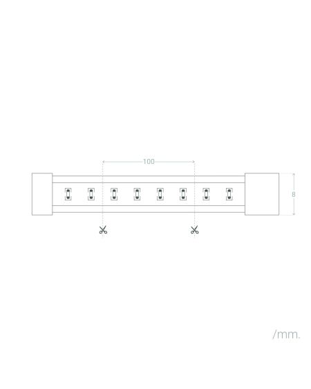 Ruban LED COB 24V DC 320LED/m 5m IP20 CRI90 Expert Color Largeur 8mm Coupe tous les 10cm
