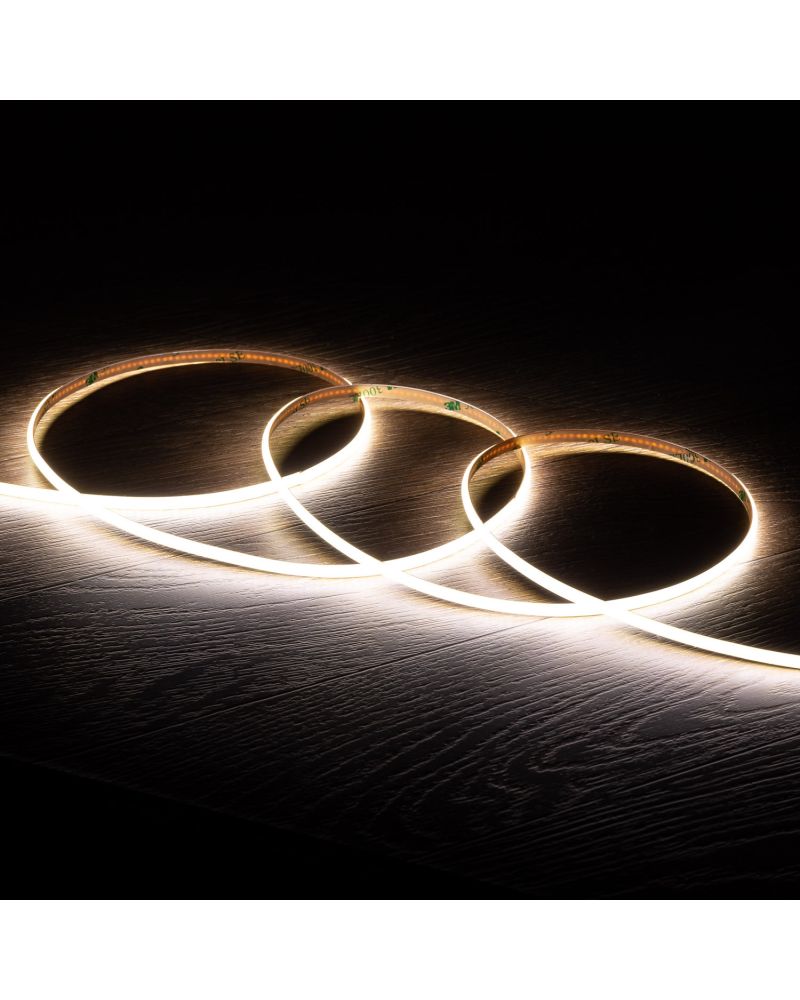 Ruban LED COB 24V DC 385 LED/m 5m IP20 CRI90 Super étroit Largeur 5mm Coupe tous les 4cm