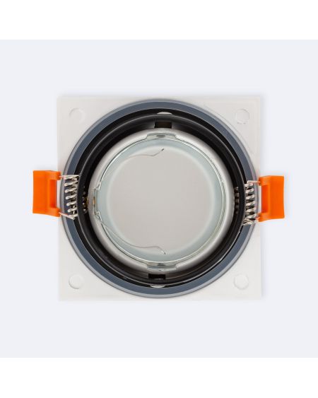 Collerette Downlight Carrée IP65 pour Ampoule LED GU10 Coupe Ø75 mm