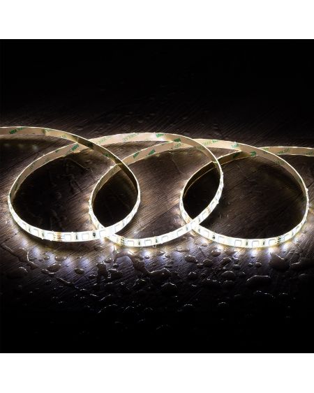 Ruban LED 24V DC 60LED/m 5m CCT Sélectionnable IP65 Largeur 10mm Coupe tous les 5cm
