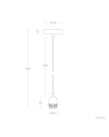 Support à Douille pour Suspension Extérieure avec Câble PVC