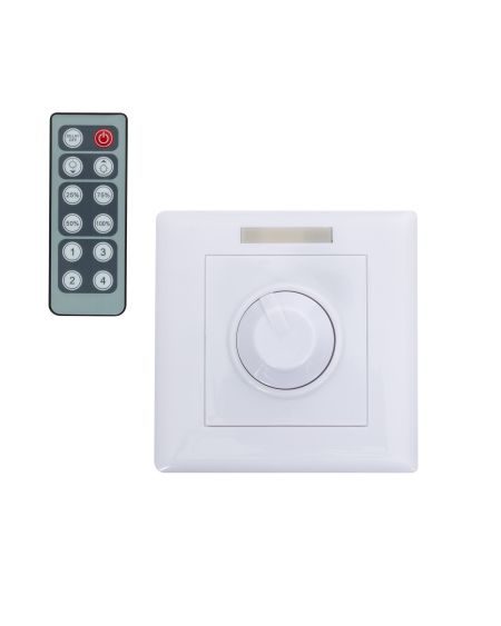 Contrôleur variateur Mural pour Ruban LED Monochrome 12/24V DC avec Télécommande IR