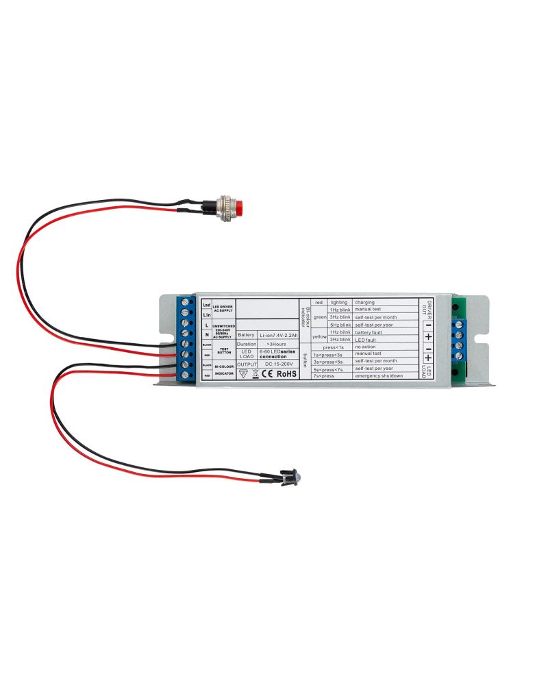 Kit d'Urgence pour Luminaires LED Non permanent avec Bouton Autotest Kit d'Urgence pour Luminaires LED Non permanent avec Bouton Autotest