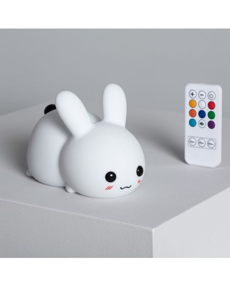 Veilleuse LED pour enfants en silicone RGB Lapin avec batterie
