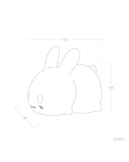 Veilleuse LED pour enfants en silicone RGB Lapin avec batterie