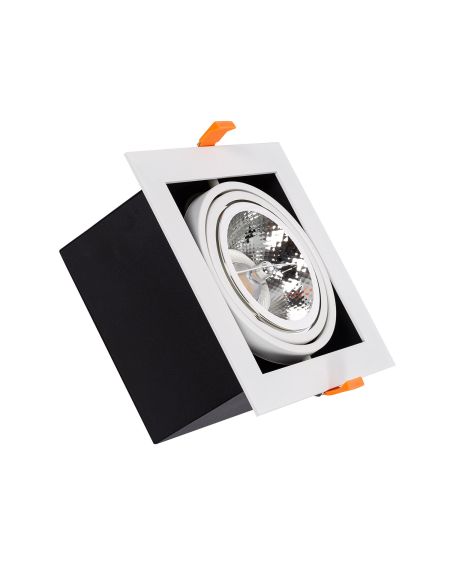 Spot Downlight LED Orientable Carré 15W AR111 Kardan Coupe 165x165 mm