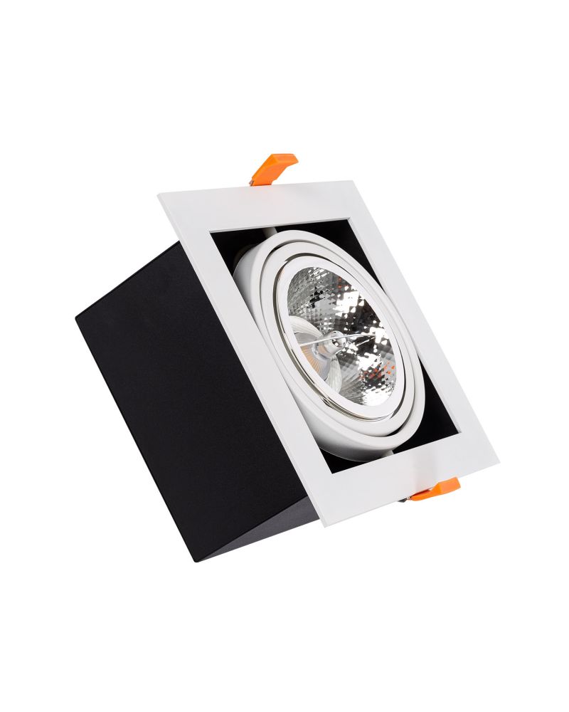 Spot Downlight LED Orientable Carré 15W AR111 Kardan Coupe 165x165 mm Spot Downlight LED Orientable Carré 15W AR111 Kardan Coupe 165x165 mm