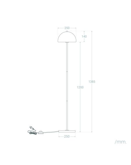 Lampadaire Métal et Verre Shelley Madow