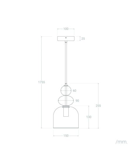 Suspension Métal et Verre Baudelaire