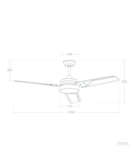 Ventilateur de plafond Extérieur Silencieux Vacker 105cm Moteur DC