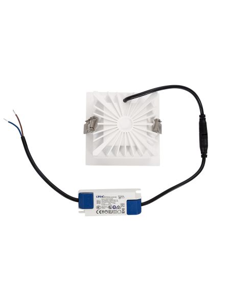 Spot Downlight LED 10W Carré (UGR15) LuxPremium CRI90 LIFUD Coupe 100x100 mm