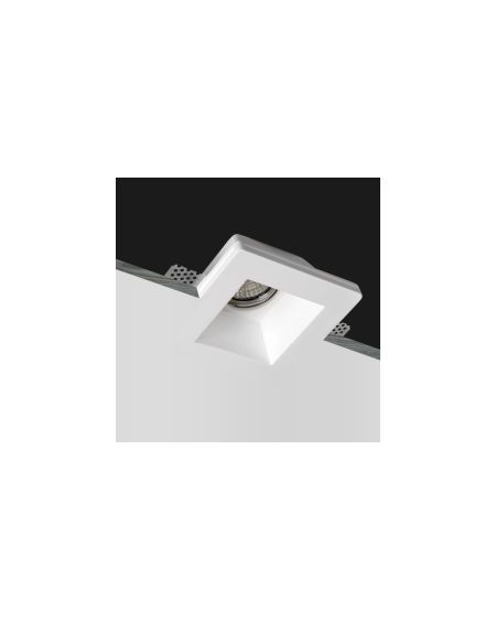 Collerette Downlight Intégration Plâtre/Pladur Carrée pour Ampoule LED GU10/GU5.3 Coupe 123x123 mm UGR17