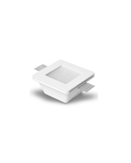 Collerette Downlight Intégration Plâtre/Pladur Carrée pour Ampoule LED GU10/GU5.3 Coupe 123x123 mm