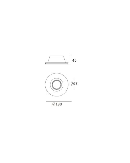Collerette Downlight Intégration Plâtre/Pladur Ronde pour Ampoule LED GU10/GU5.3 Coupe Ø133 mm UGR17
