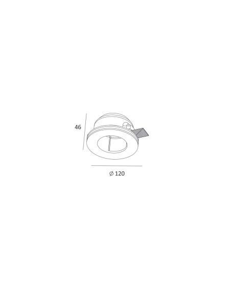 Collerette Downlight Intégration Plâtre/Pladur Ronde pour Ampoule LED GU10/GU5.3 Coupe Ø133 mm