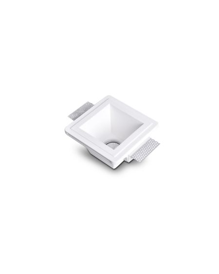 Collerette Downlight Intégration Plâtre/Pladur Carrée pour Ampoule LED GU10/GU5.3 Coupe 153x153 mm UGR17