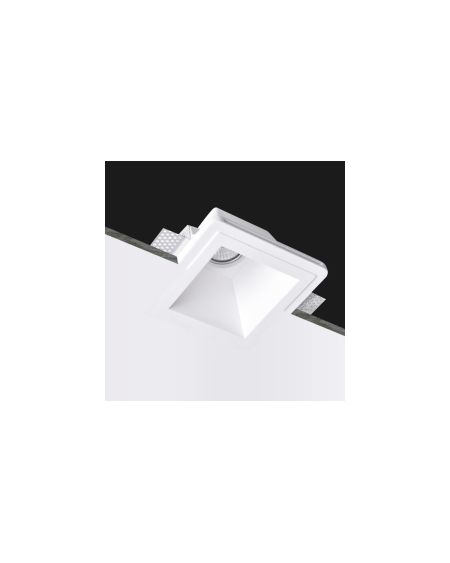 Collerette Downlight Intégration Plâtre/Pladur Carrée pour Ampoule LED GU10/GU5.3 Coupe 153x153 mm UGR17