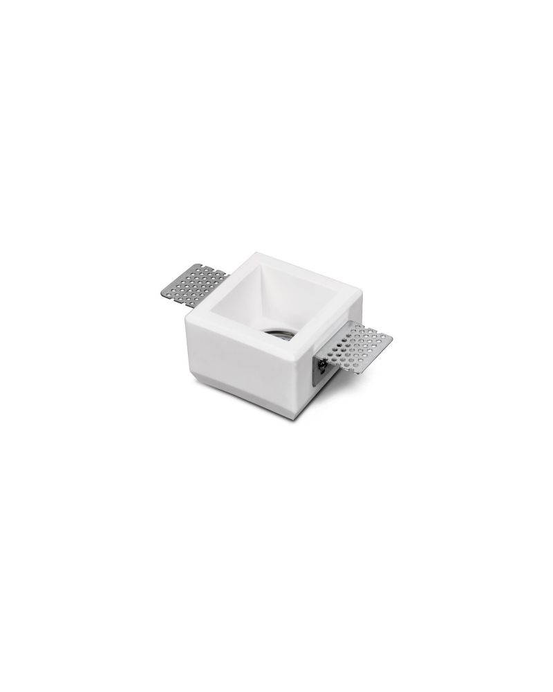 Collerette Downlight Intégration Plâtre/Pladur Carrée pour Ampoule LED GU10/GU5.3 Coupe 83x83 mm UGR17