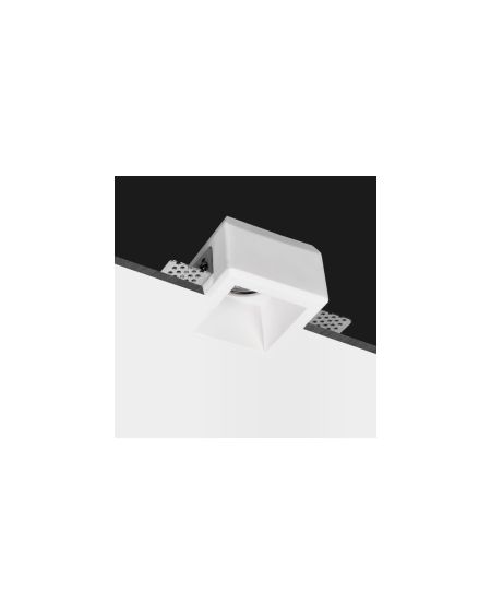 Collerette Downlight Intégration Plâtre/Pladur Carrée pour Ampoule LED GU10/GU5.3 Coupe 83x83 mm UGR17