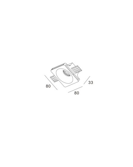 Collerette Downlight LED Intégration Plâtre/Placo 2W Coupe 83x83 mm UGR17