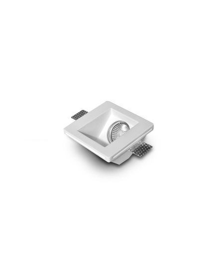 Collerette Downlight Intégration Plâtre/Pladur Carrée Accent pour Ampoule LED GU10/GU5.3 Coupe 123x123 mm UGR17
