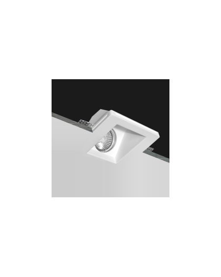 Collerette Downlight Intégration Plâtre/Pladur Carrée Accent pour Ampoule LED GU10/GU5.3 Coupe 123x123 mm UGR17