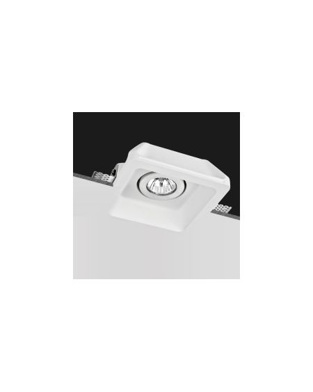 Collerette Downlight Intégration Plâtre/Pladur Carrée pour Ampoule LED GU10/GU5.3 Coupe 158x158 mm UGR17