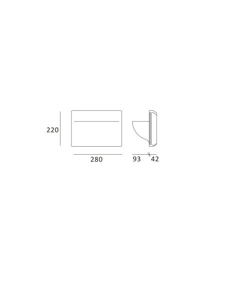 Applique Murale Intégration Plâtre/Pladur Carée pour Ampoule LED E14 Coupe 283x283 mm