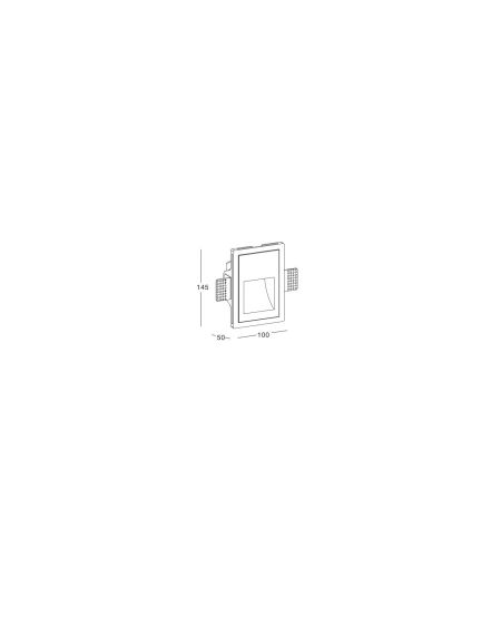 Applique Murale Intégration Plâtre/Pladur pour Ampoule LED GU10 PAR11 Coupe 103x148 mm