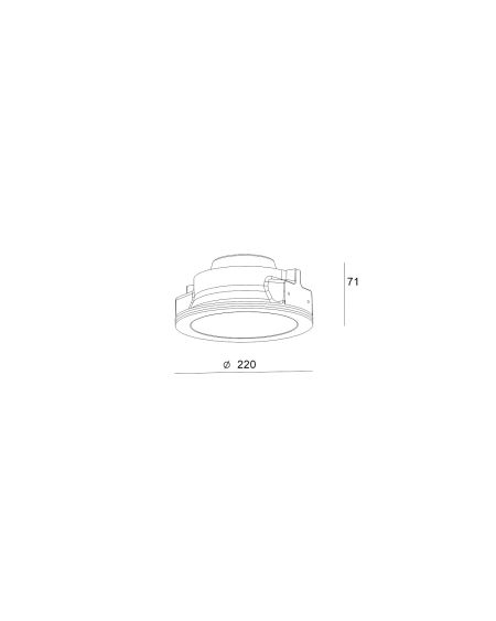 Collerette Downlight LED Intégration Plâtre/Pladur Ronde 9W Coupe Ø223 mm UGR17