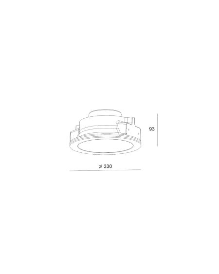 Collerette Downlight Intégration Plâtre/Pladur Ronde 18W Coupe Ø333 mm UGR17