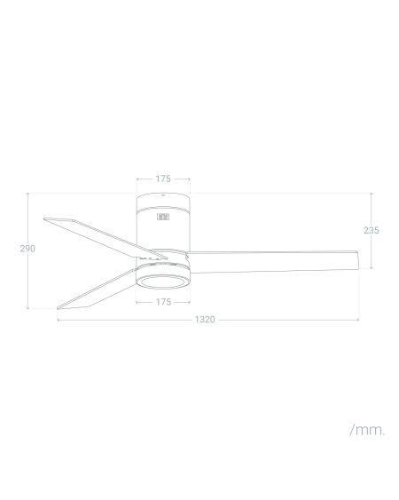Ventilateur de Plafond Silencieux Blanc Tydir 132cm Moteur DC