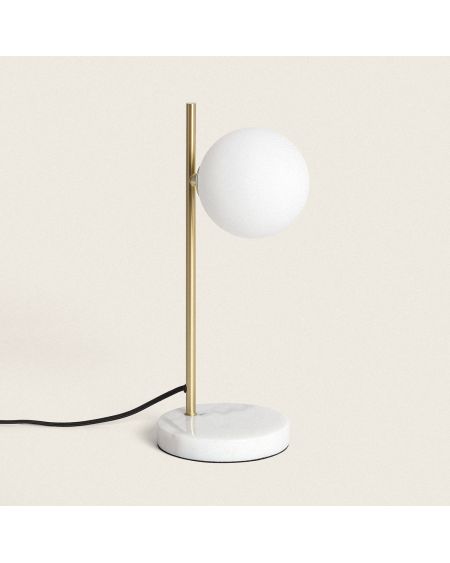 Lampe à Poser Métal et Verre Lune