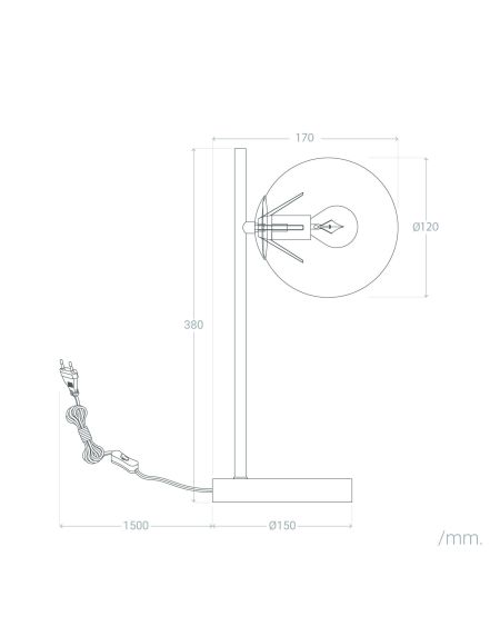Lampe à Poser Métal et Verre Lune