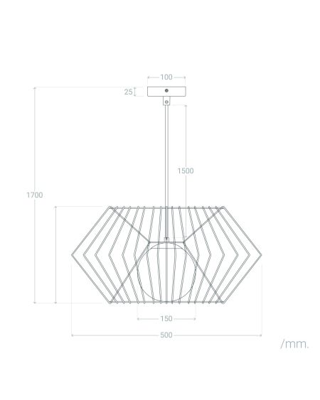 Suspension Métal Hexagone